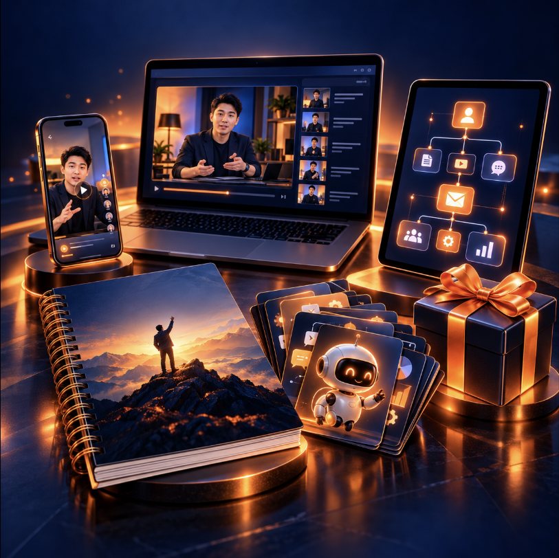 Bộ chương trình: video bài học, workbook, AI Agent, workflow
