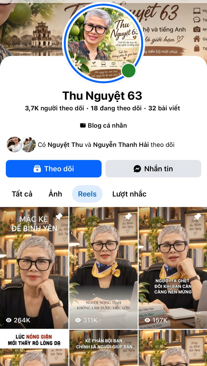 Trang Thu Nguyệt 63 với các video 264K, 311K, 157K view